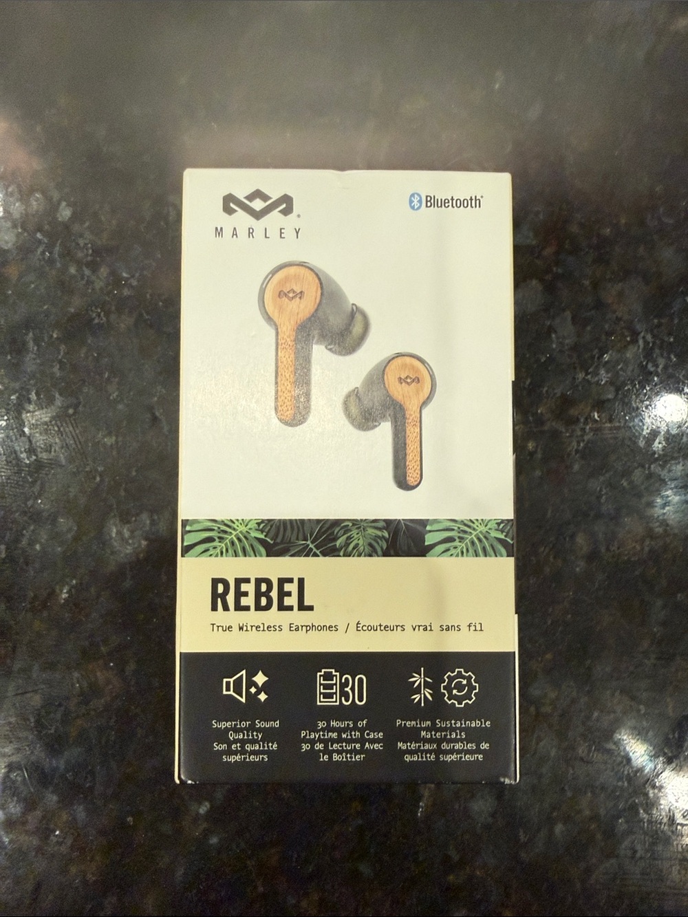 rebels True Wireless Earphones - Black with Wood Accent